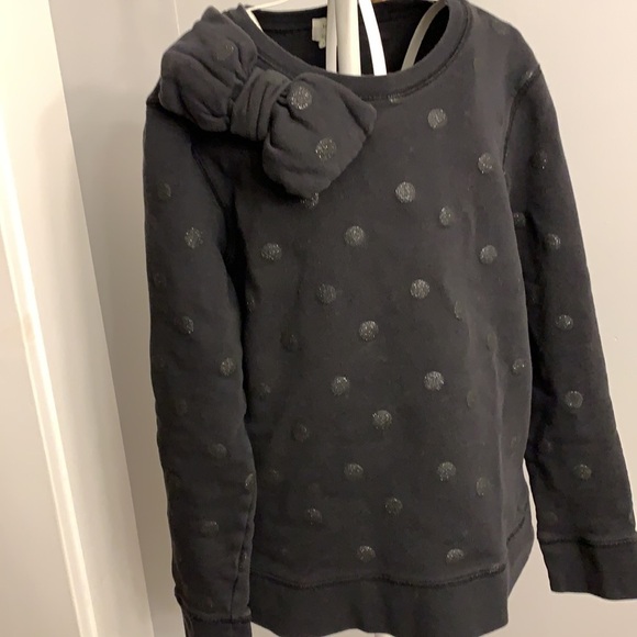 Kate spade glitter dot bow pullover sweater sz small dark gray - Picture 4 of 5